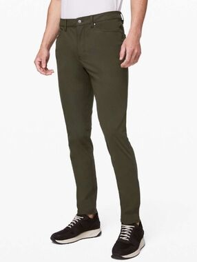 Lululemon Men's ABC Pant Slim Dark Olive Waist 34 Warpstream Fabric